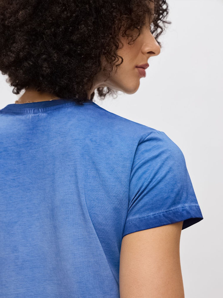 Vintage Solids: Electric Blue Women Regular T-Shirts