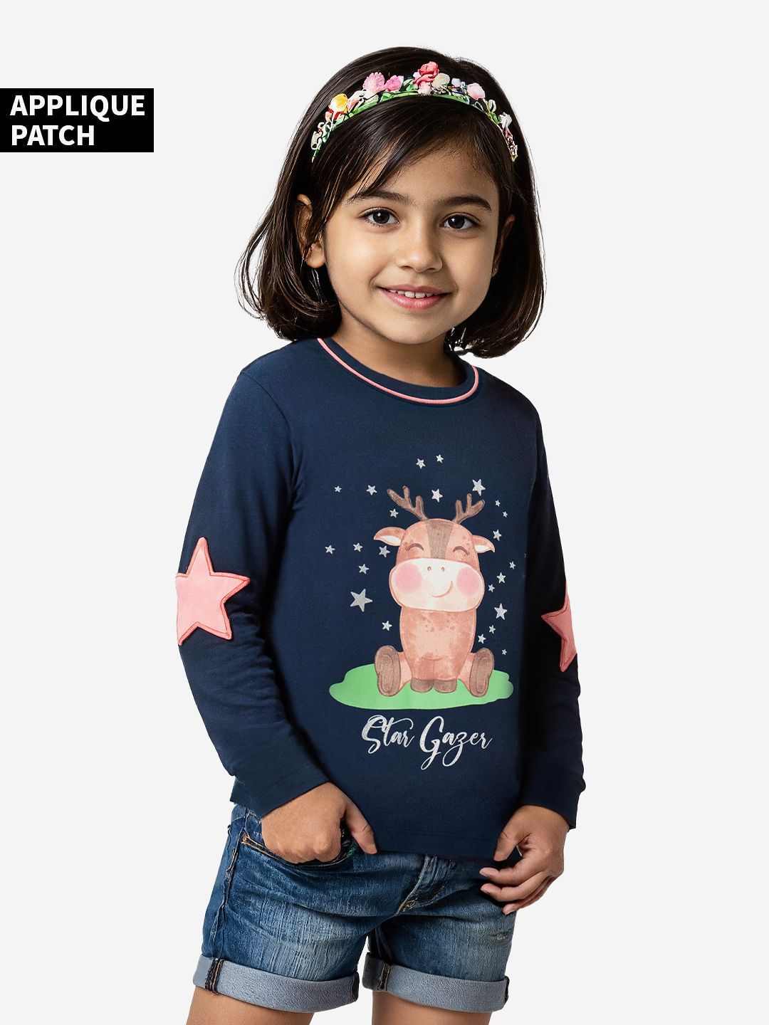 TSS Originals: Star Gazer Girls Full Sleeve T-Shirts (2-8 Yrs)