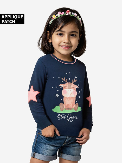 TSS Originals: Star Gazer Girls Full Sleeve T-Shirts (2-8 Yrs)