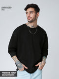 Solids: Black (Oversized) Oversized Full Sleeve T-Shirts