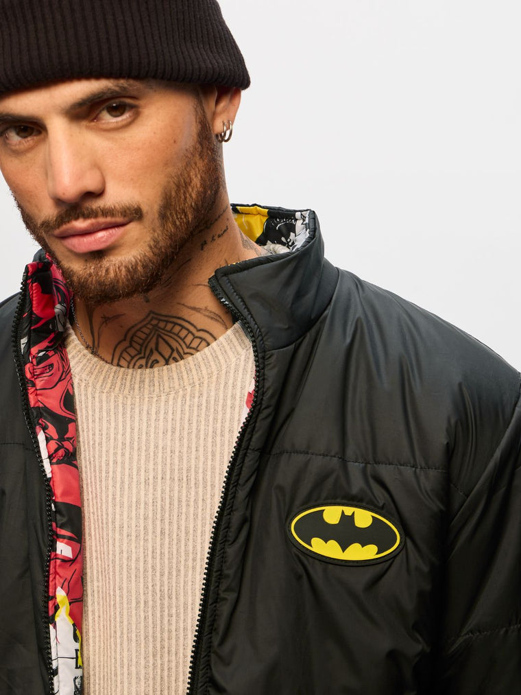 Reversible Puffer: Batman Gotham City Men Puffer Jackets