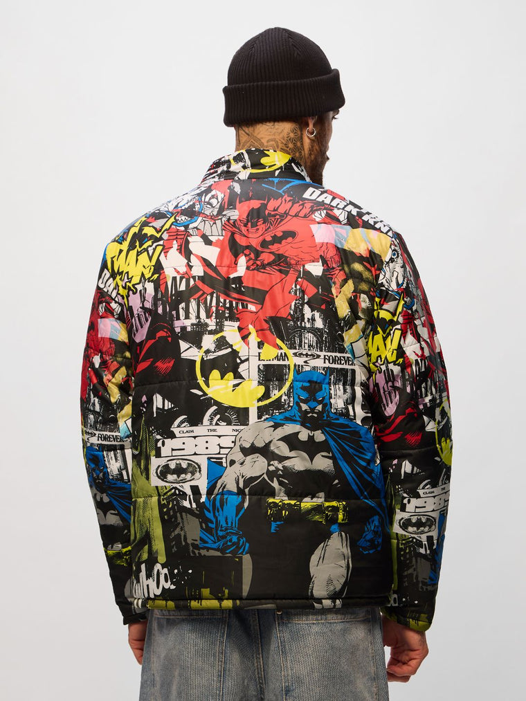 Reversible Puffer: Batman Gotham City Men Puffer Jackets