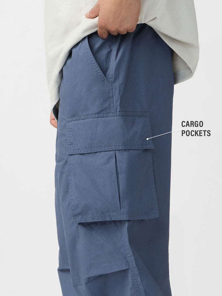 Solids: Prussian Blue Men Parachute Pants
