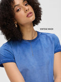 Vintage Solids: Electric Blue Women Regular T-Shirts