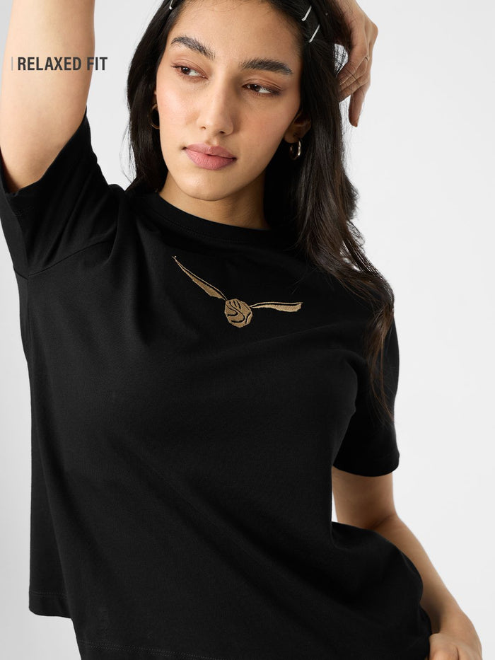 Harry Potter: Golden Snitch Women Relaxed T-Shirts