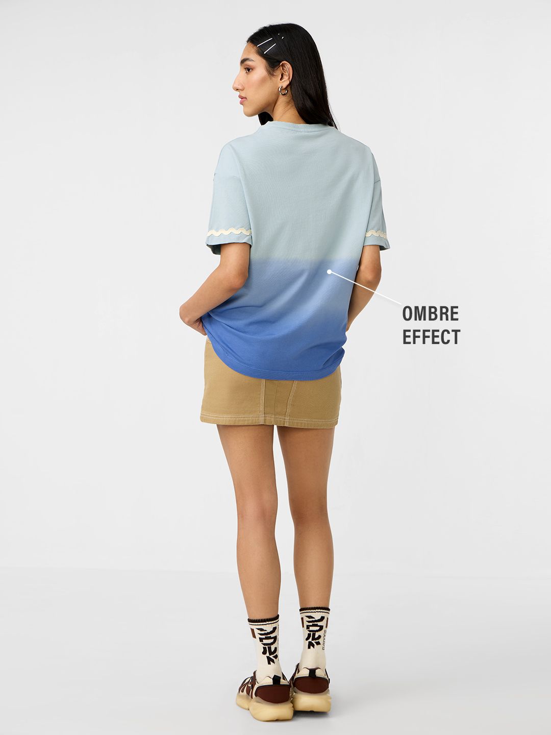Ombre: Sea Breeze Women Oversized T-Shirts