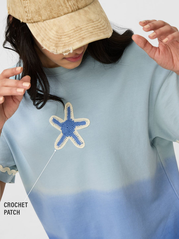 Ombre: Sea Breeze Women Oversized T-Shirts