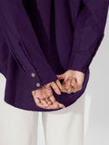 Cotton Linen Shirt: Royal Purple Women Oversized Shirts