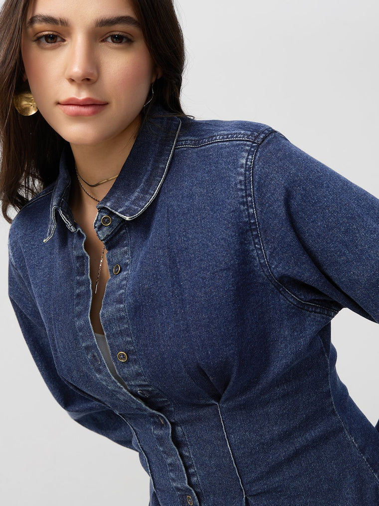 Denim Shirt Dress: Indigo Women Denim Dresses