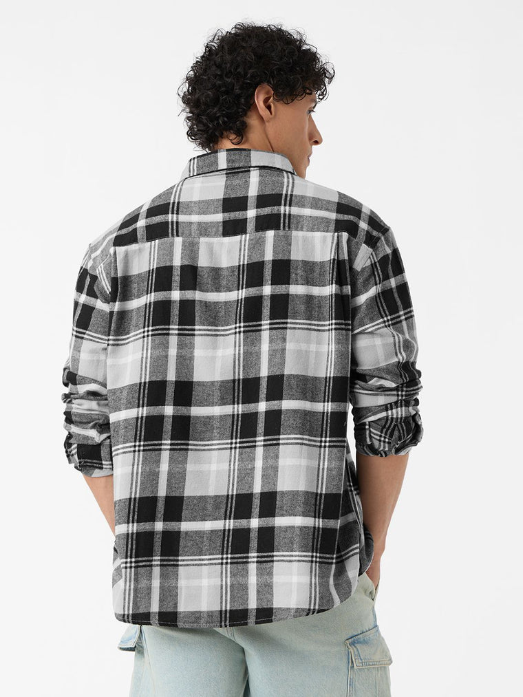 Plaid Shirt: Charcoal Men Utility Shirts