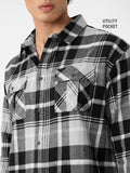 Plaid Shirt: Charcoal Men Utility Shirts