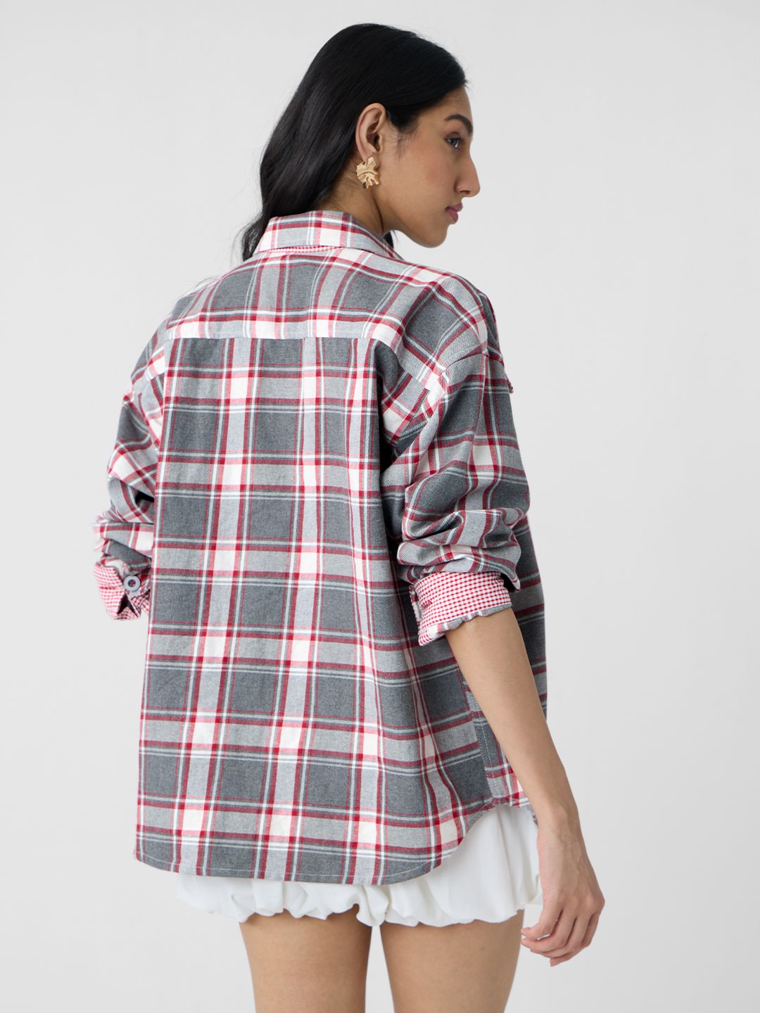 Plaid Shacket: Garnet Women Shackets