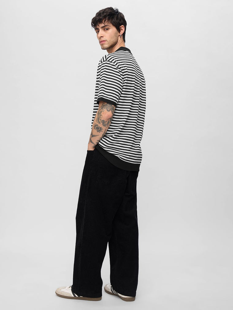 Jacquard Polo: Monochrome Oversized Polos