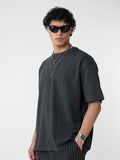 Textured T-shirt: Midnight Oversized T-Shirts