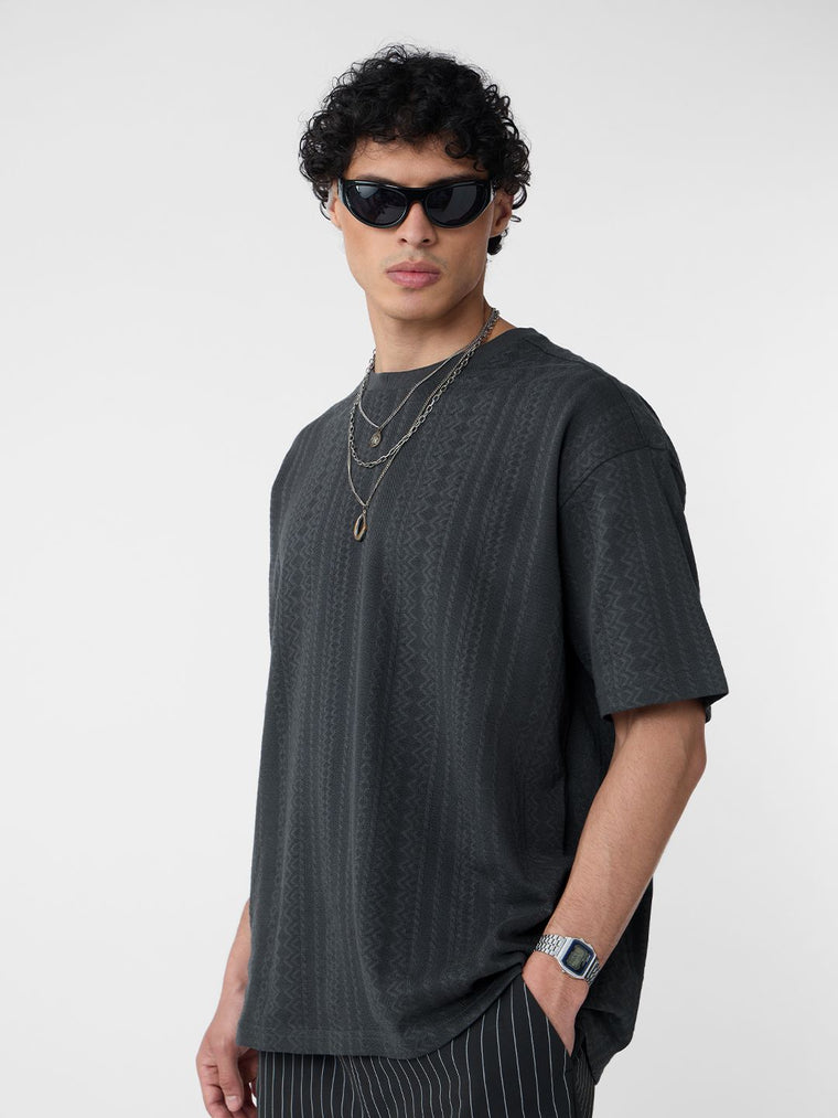 Textured T-shirt: Midnight Oversized T-Shirts