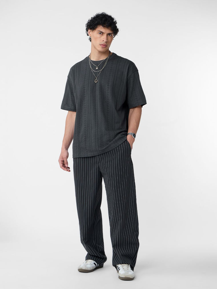 Textured T-shirt: Midnight Oversized T-Shirts