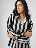 Stripe Shirt: Black, White Women Oversized Shirts