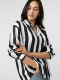 Stripe Shirt: Black, White Women Oversized Shirts