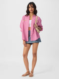 Textured Shirt: Flamingo Pink Women Oversized Shirts