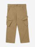 Solids: Dark Beige Boys Cargo Pants (2-8 Yrs)
