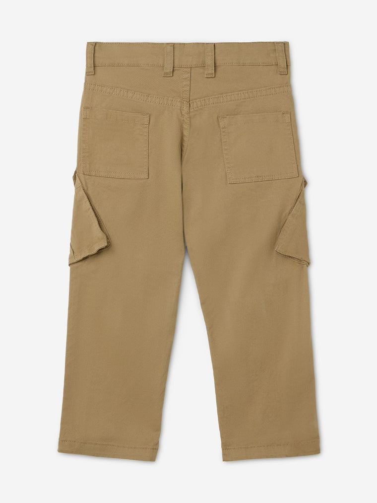 Solids: Dark Beige Boys Cargo Pants (2-8 Yrs)
