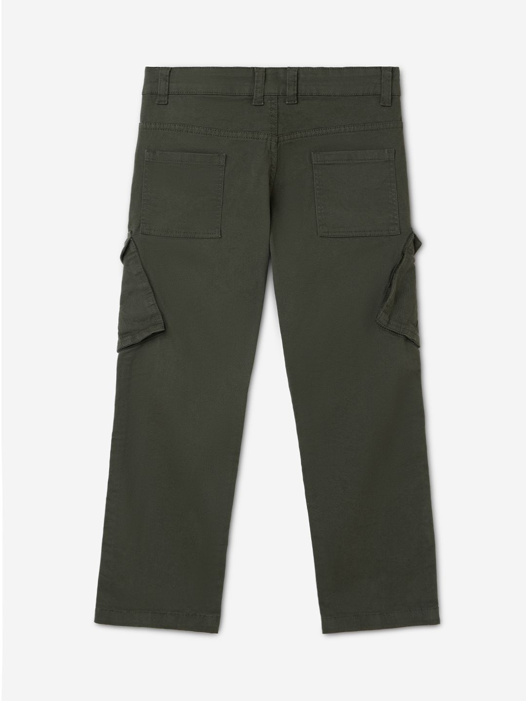 Solids: Forest Green Boys Cargo Pants (2-8 Yrs)