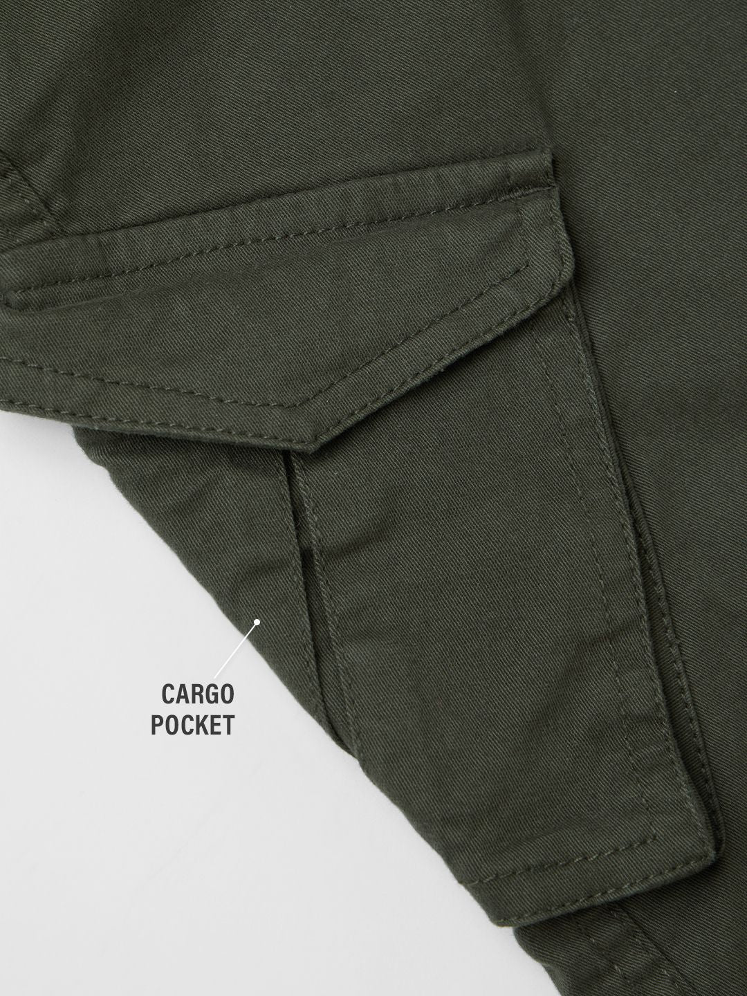 Solids: Forest Green Boys Cargo Pants (2-8 Yrs)