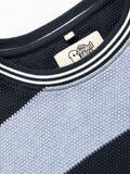 Popcorn Stripes: Blue Horizon Oversized T-Shirts