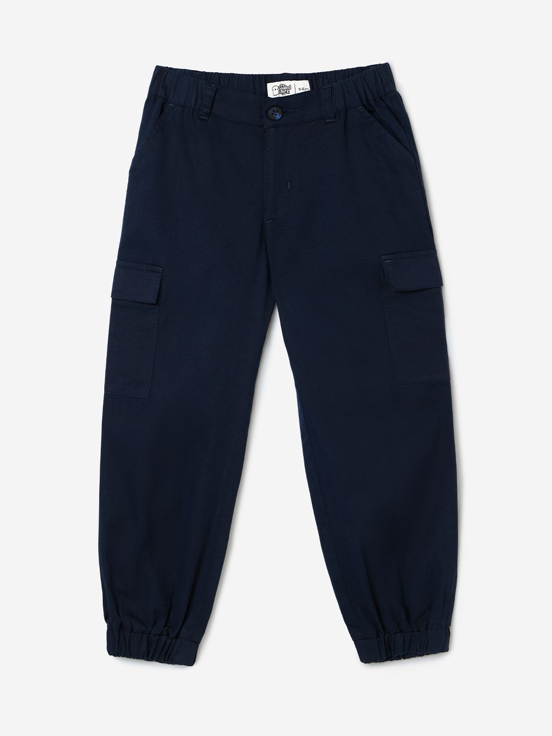 Solids: Twilight Blue Girls Cotton Joggers (2-8 Yrs)