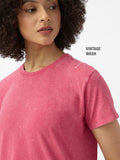 Vintage Solids: Fuchsia Pink Women Regular T-Shirts