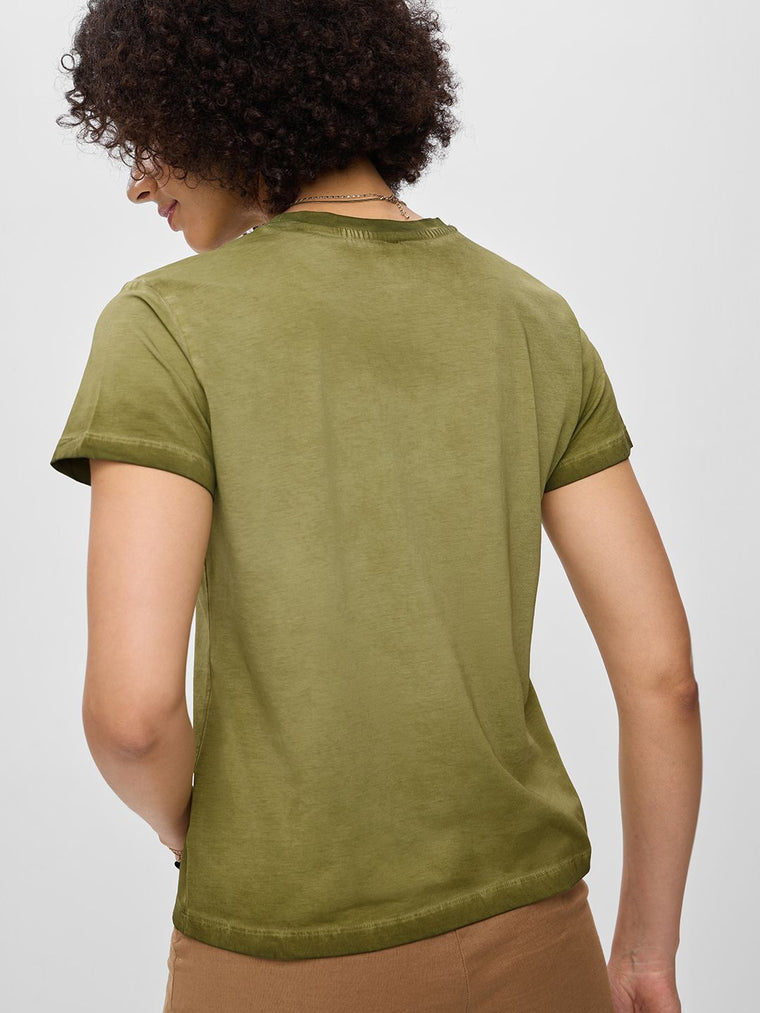 Vintage Solids: Fern Green Women Regular T-Shirts