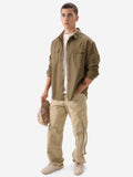 Solids: Brown Men Utility Shirts