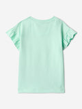 Looney Tunes: Flower Power Girls Cotton Flutter Sleeve Tops (2-8 Yrs)