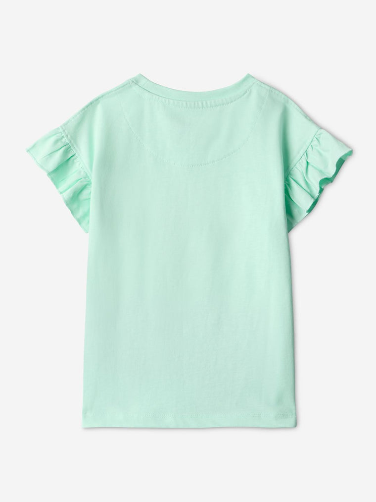 Looney Tunes: Flower Power Girls Cotton Flutter Sleeve Tops (2-8 Yrs)
