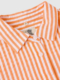 Textured Stripes: Tangerine Women Cropped Shirts
