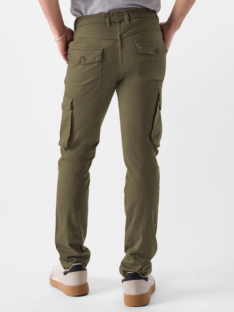 Solids: Olive Drab Men Cargo Pants