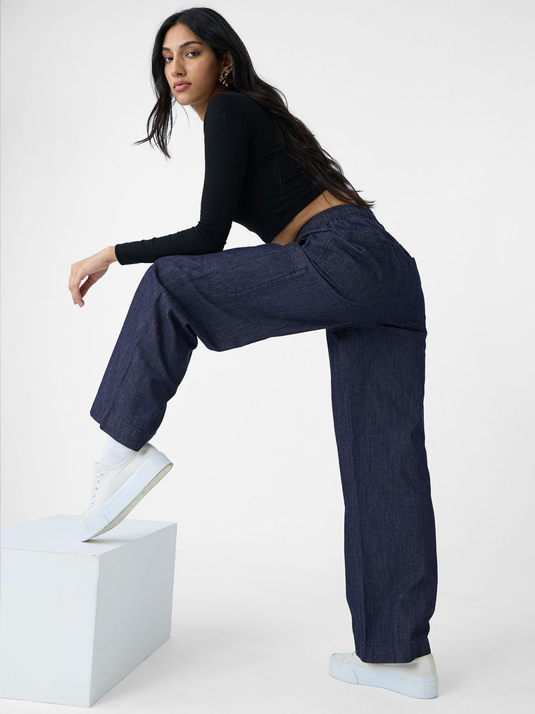 Pull-On Denim: Raw Blue Women Pull on Denims
