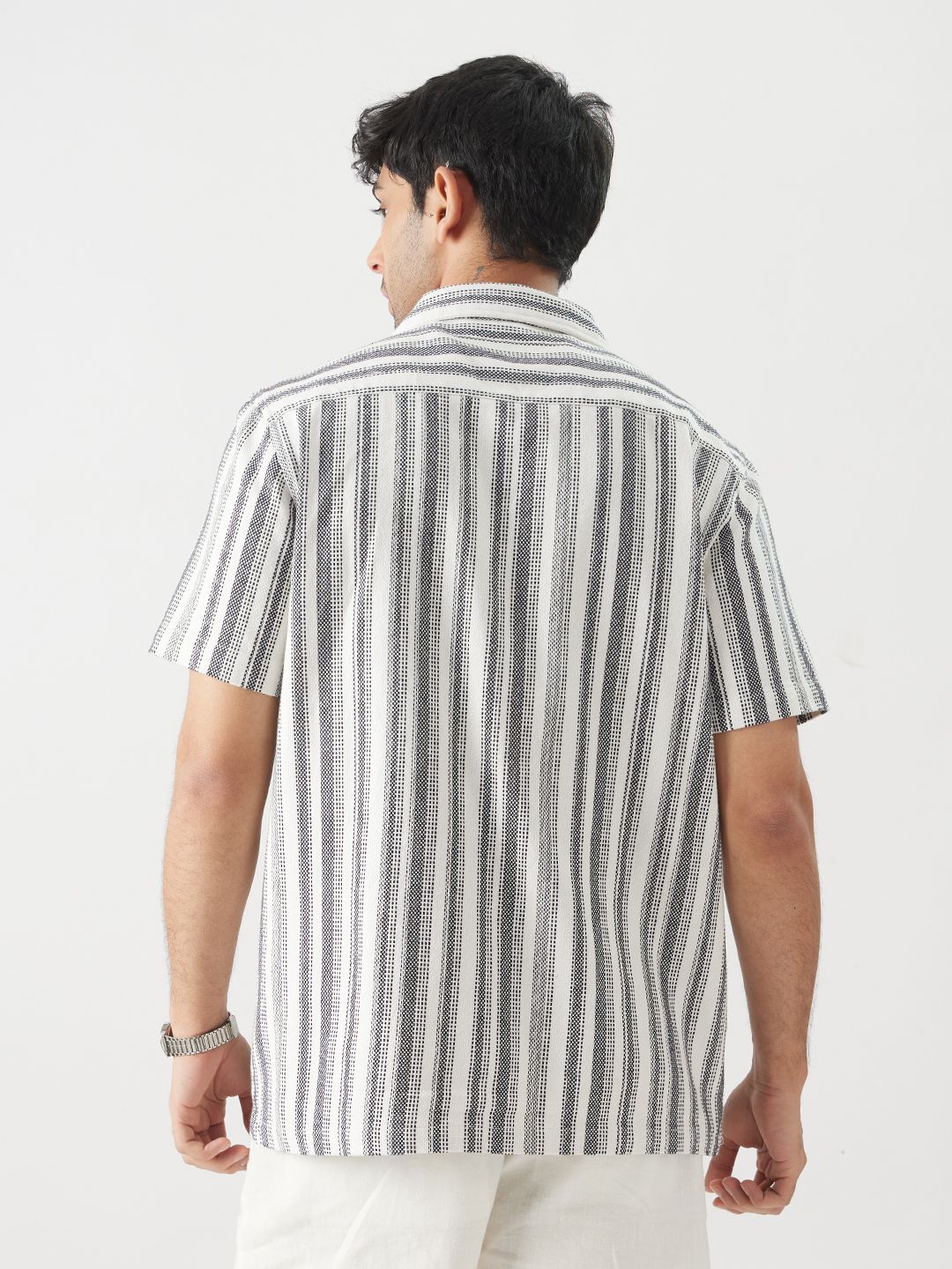 TSS Originals: Monochrome Stripes Men Textured Shirts