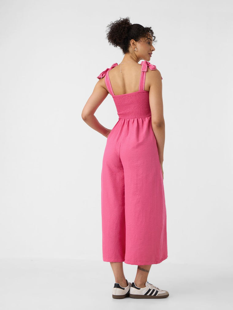Textured Jumpsuit: Fuchsia Women Jumpsuits