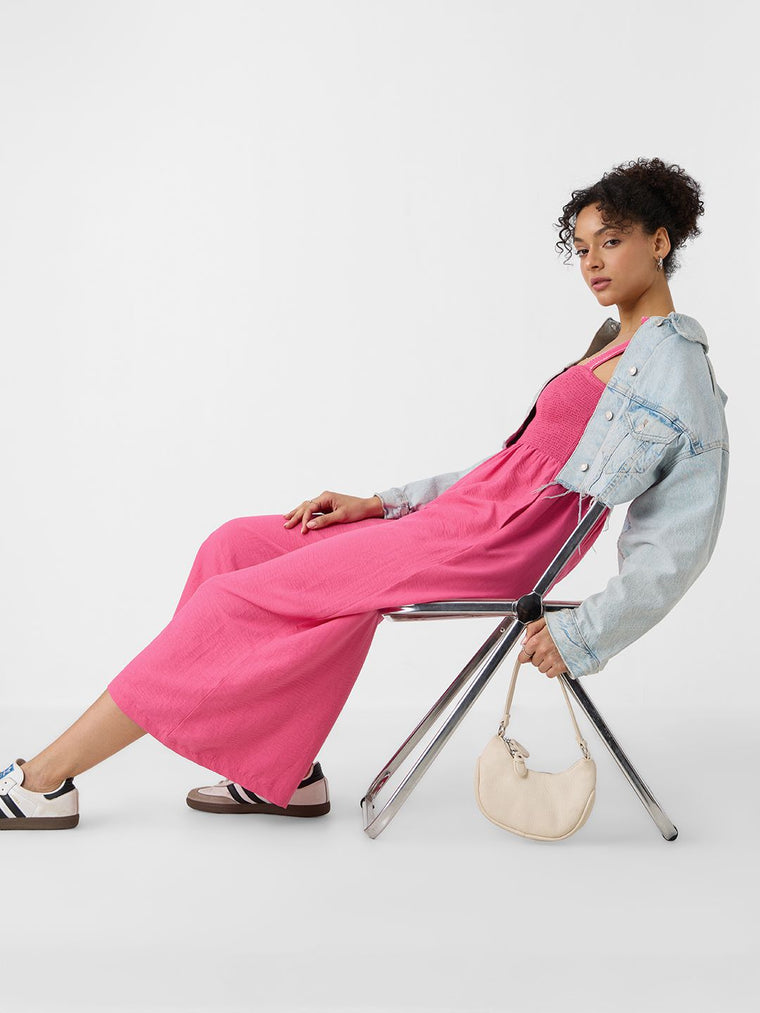 Textured Jumpsuit: Fuchsia Women Jumpsuits