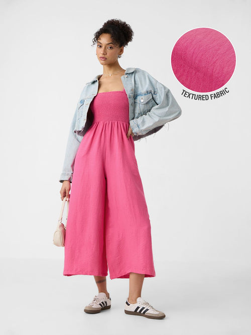 Textured Jumpsuit: Fuchsia Women Jumpsuits
