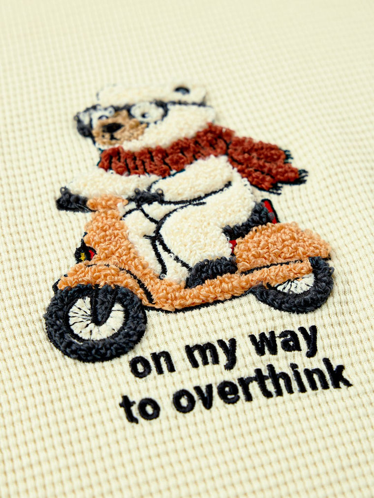 Textured T-Shirt: On My Way To Overthink Women Relaxed T-Shirts