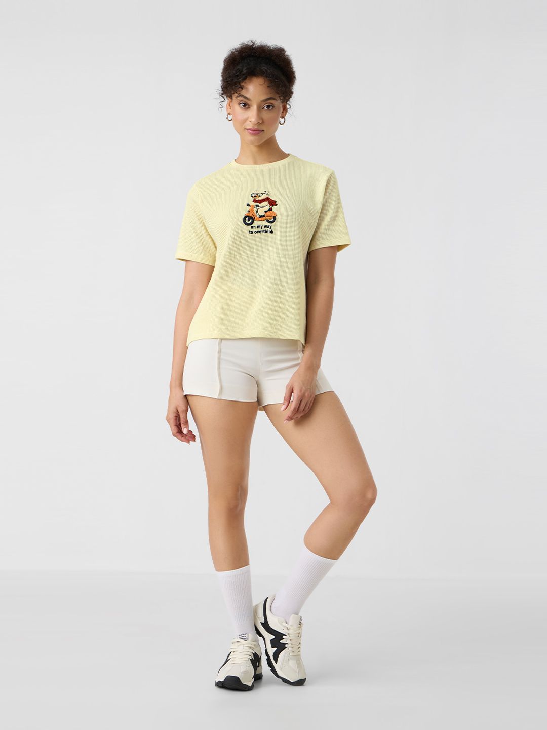 Textured T-Shirt: On My Way To Overthink Women Relaxed T-Shirts