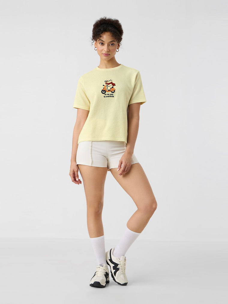 Textured T-Shirt: On My Way To Overthink Women Relaxed T-Shirts