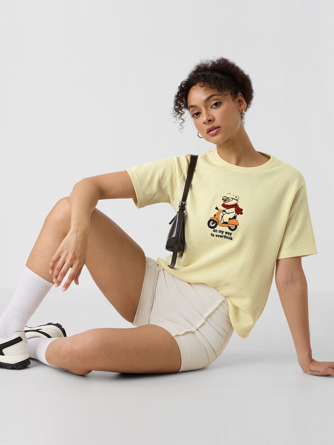 Textured T-Shirt: On My Way To Overthink Women Relaxed T-Shirts