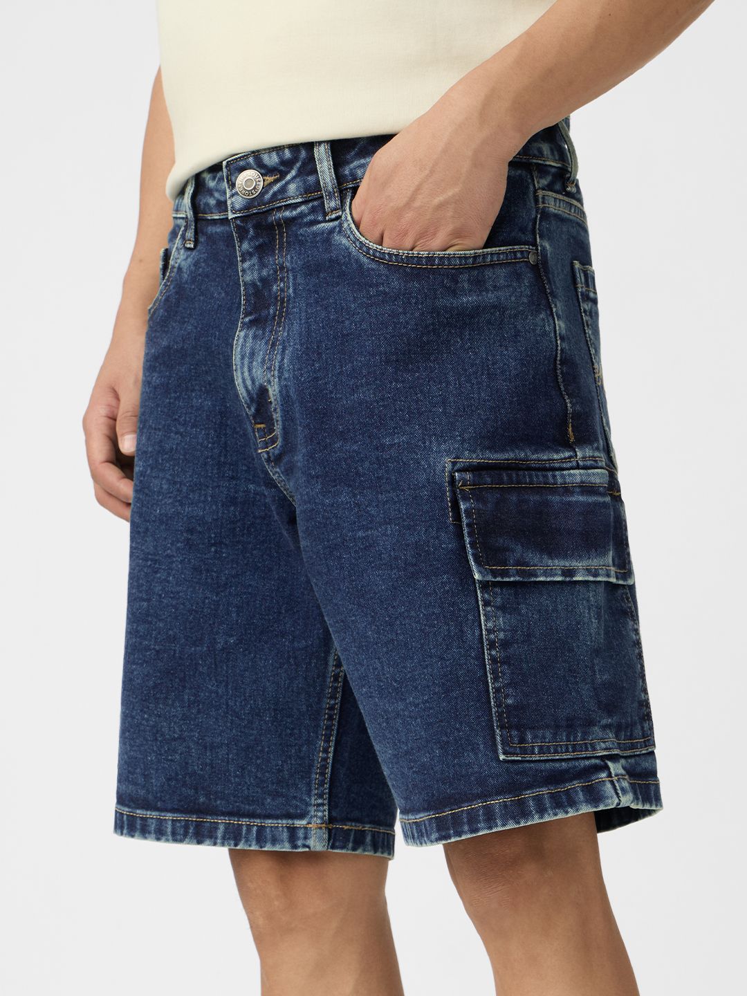 Denim: Ocean Blue Men Denim Shorts