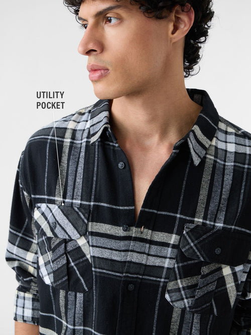 Plaid Shirt: Steel Men Utility Shirts
