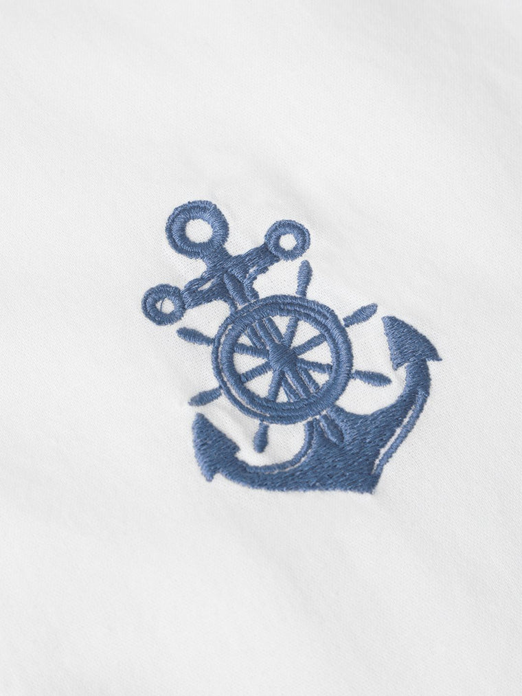 Cotton Linen: Anchor Crest Cotton Linen Shirts