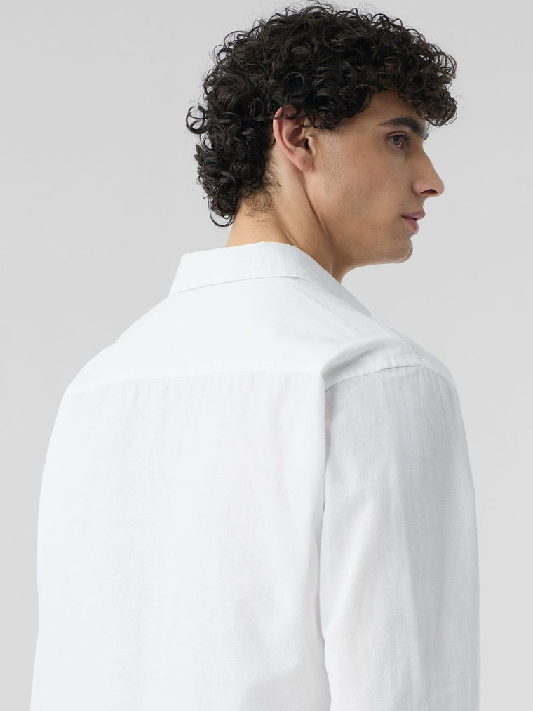 Cotton Linen: Anchor Crest Cotton Linen Shirts