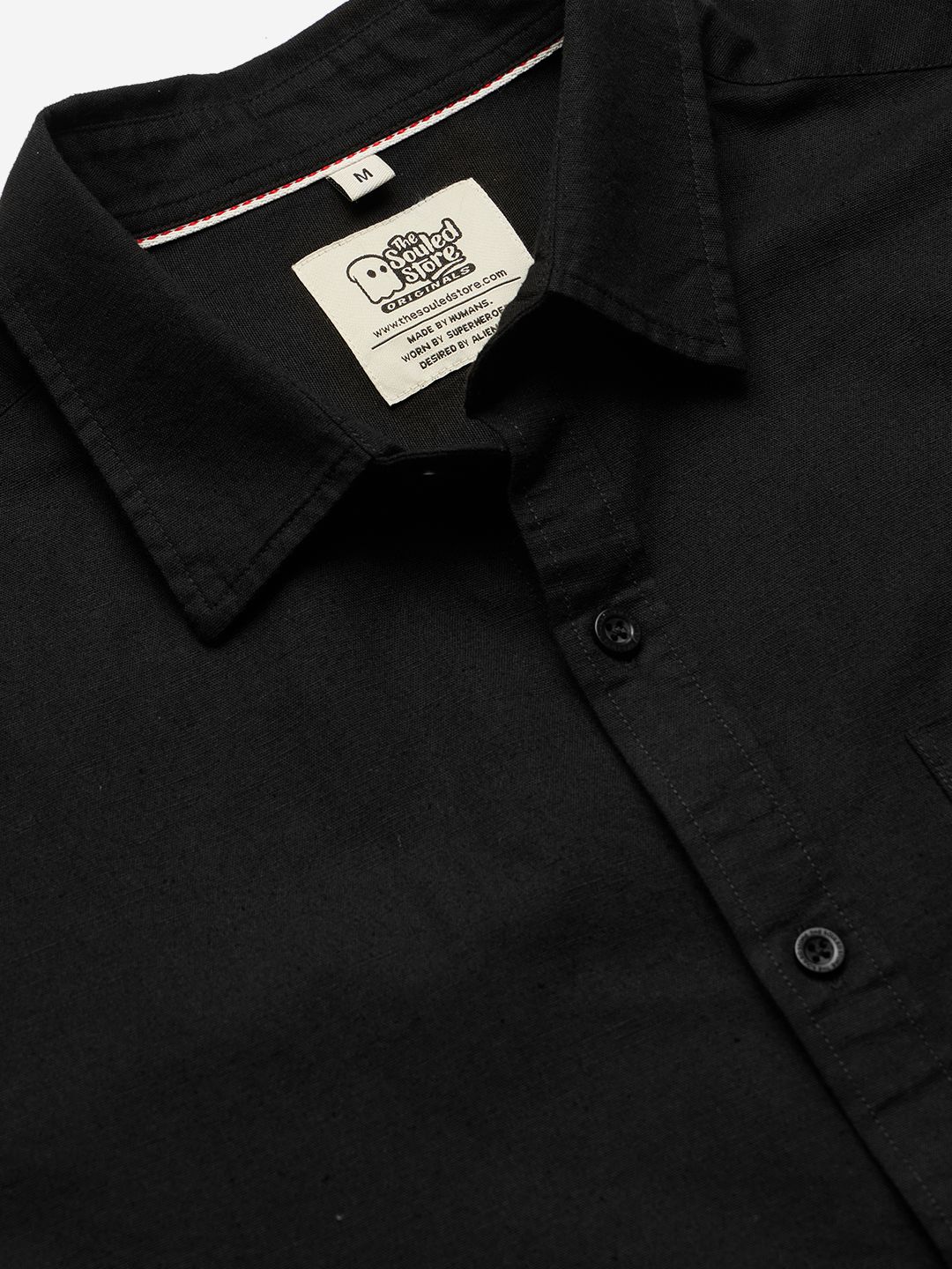 Cotton Linen: Bold Black Cotton Linen Shirts